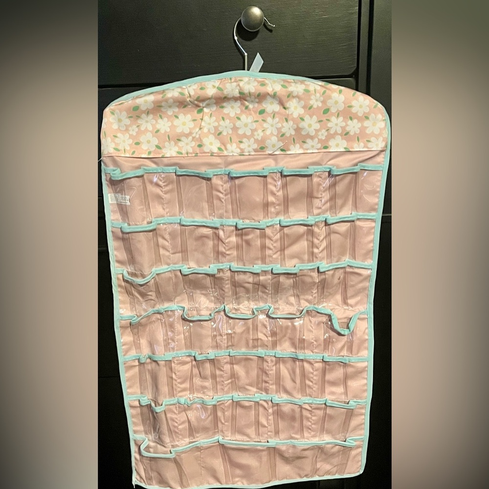 Hanging Jewelry Organizer - Pink Floral Design - Picture 2 of 4